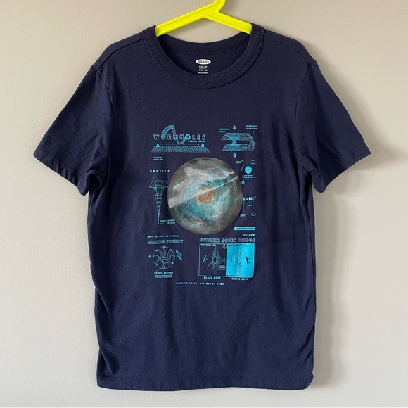 Old Navy Boys Visual-Effects Space Themed Short-Sleeve T-Shirt - Navy Blue - Picture 3 of 8